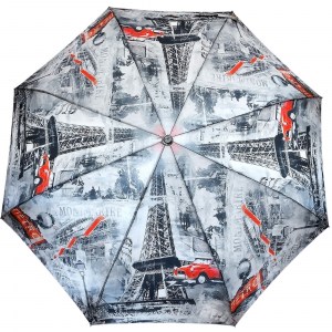 Красивый женский зонтик с Парижем, Три слона, автомат, арт.3880-58